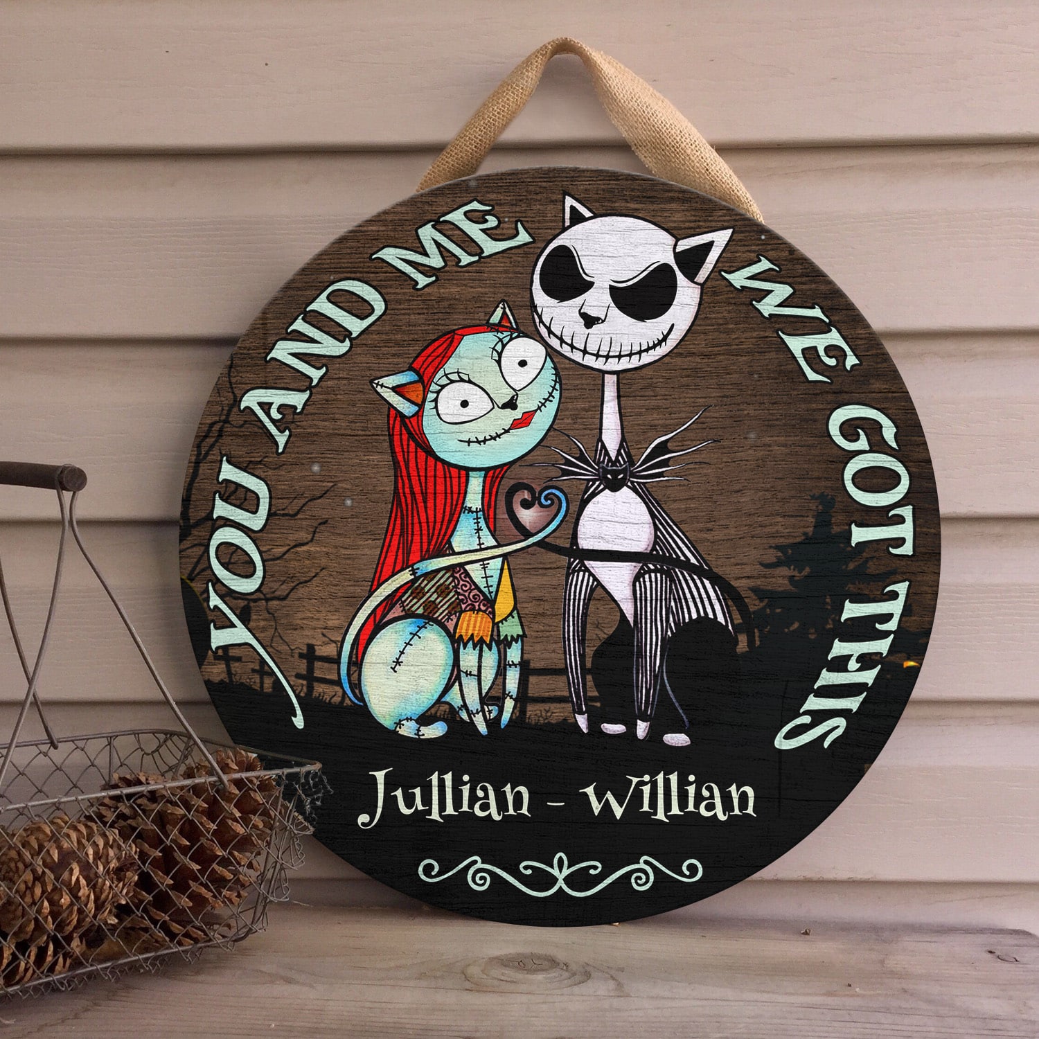 4KT. You and Me Cat Got This (Sample Design) Door Sign Mockup 4