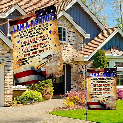 Alternative view of I Am a Patriot Being a Patriot Means Always Loving Your Country Patriot Definition Flag Decorative Garden Flag - House Flag