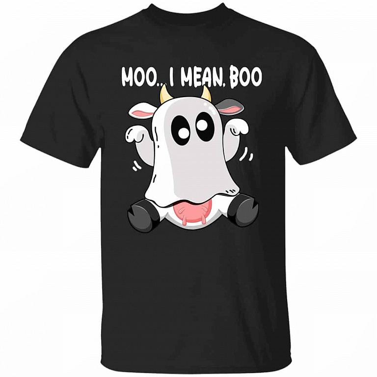 1N.Moo I Mean Boo (3), Black, Unisex T-Shirt