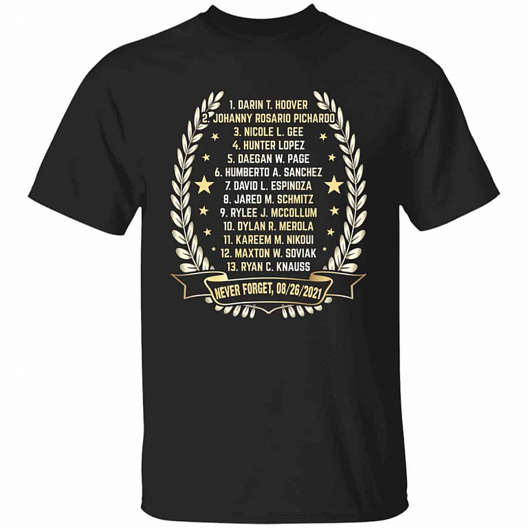 Name of 13 Soldiers Tshirt, Black, Unisex T-Shirt