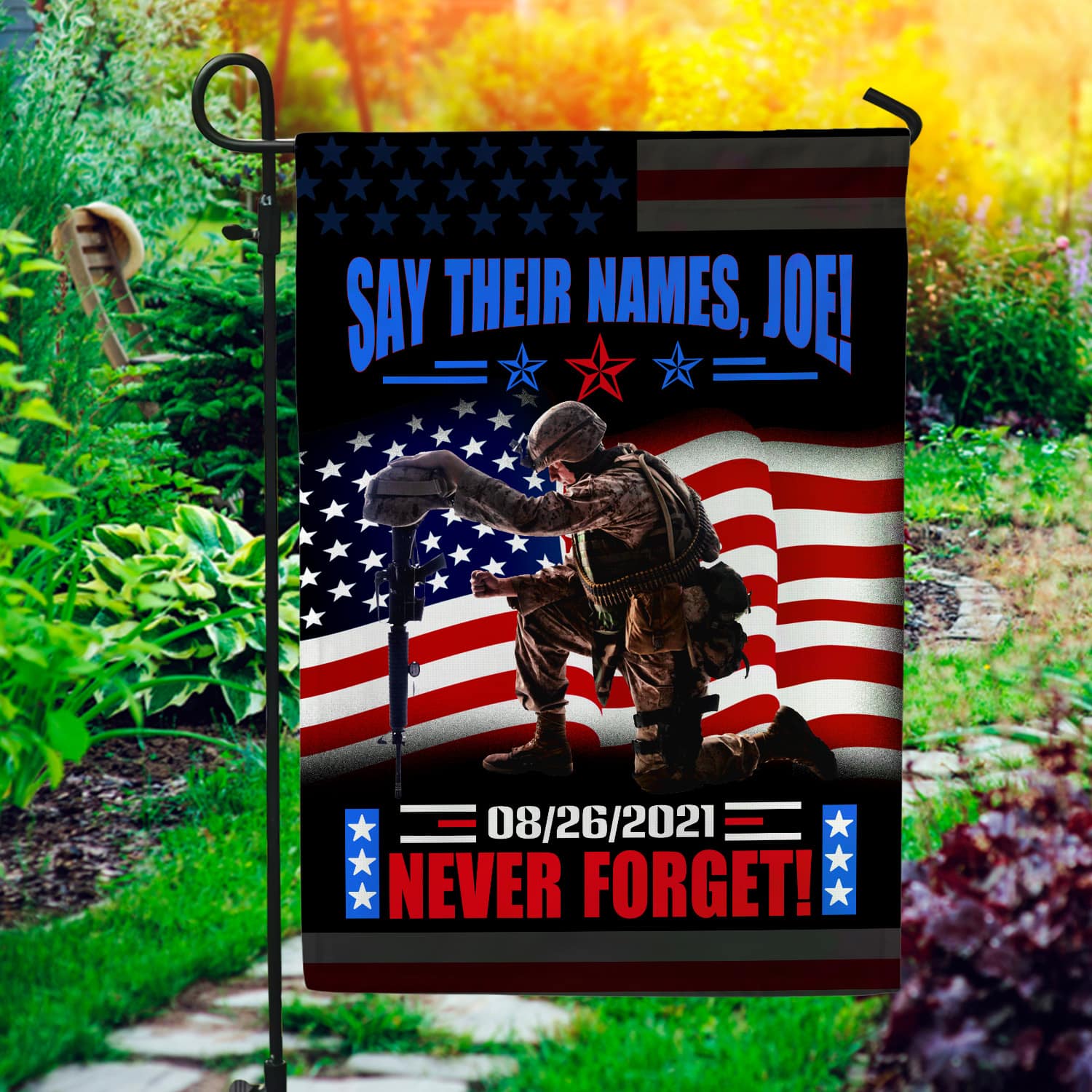 5LV. Say Their Name Joe_30x40 Garden Flag Mockup 1