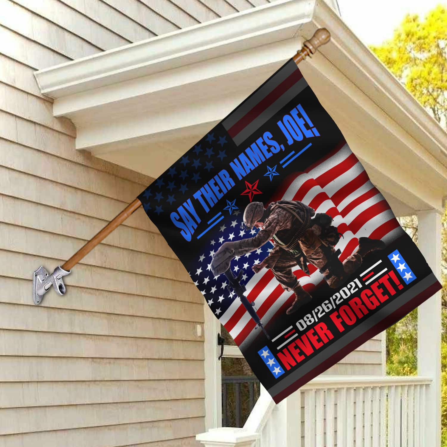 5LV. Say Their Name Joe_30x40 House Flag Mockup 2