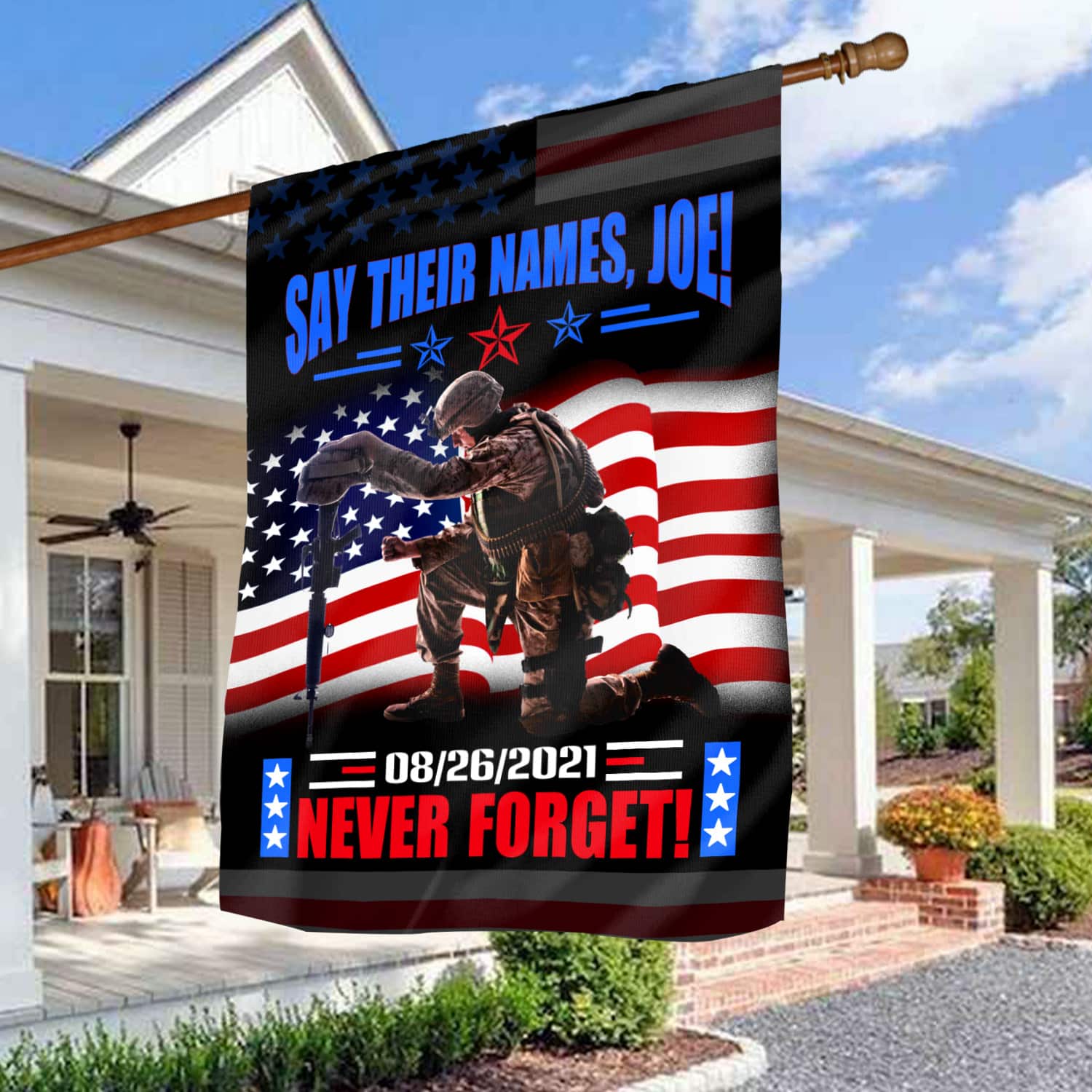 5LV. Say Their Name Joe_30x40 House Flag Mockup 3
