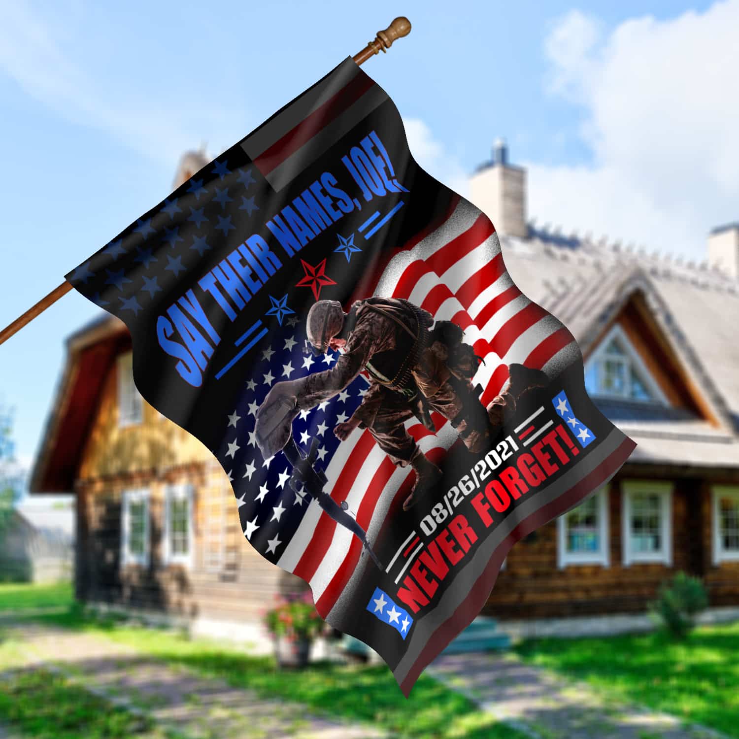 5LV. Say Their Name Joe_30x40 House Flag Mockup 5