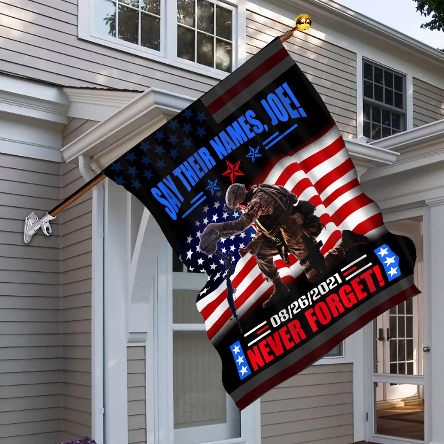 5LV. Say Their Name Joe_30x40 House Flag Mockup 6
