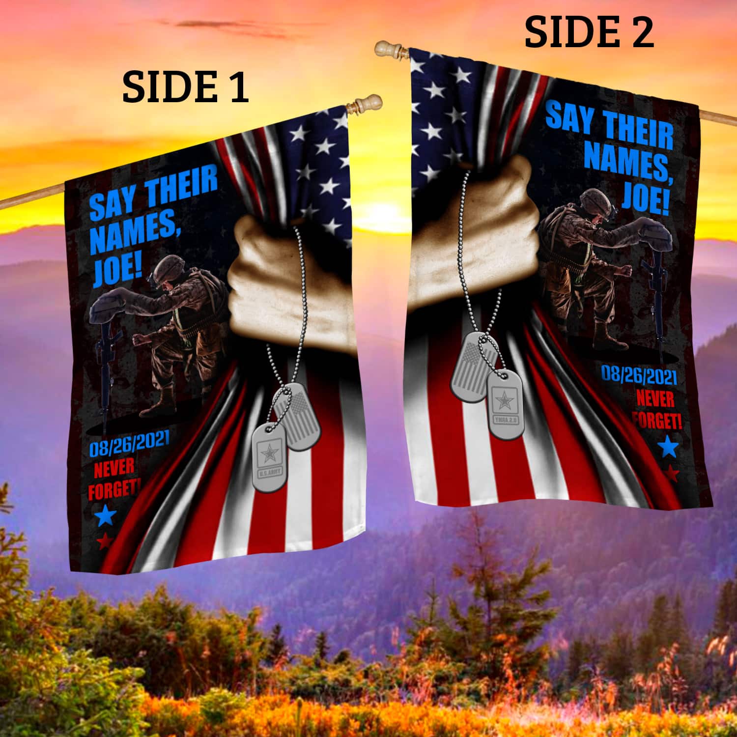5LV. Say Their Name Joe_30x40_side 1 House Flag Mockup 2 Side