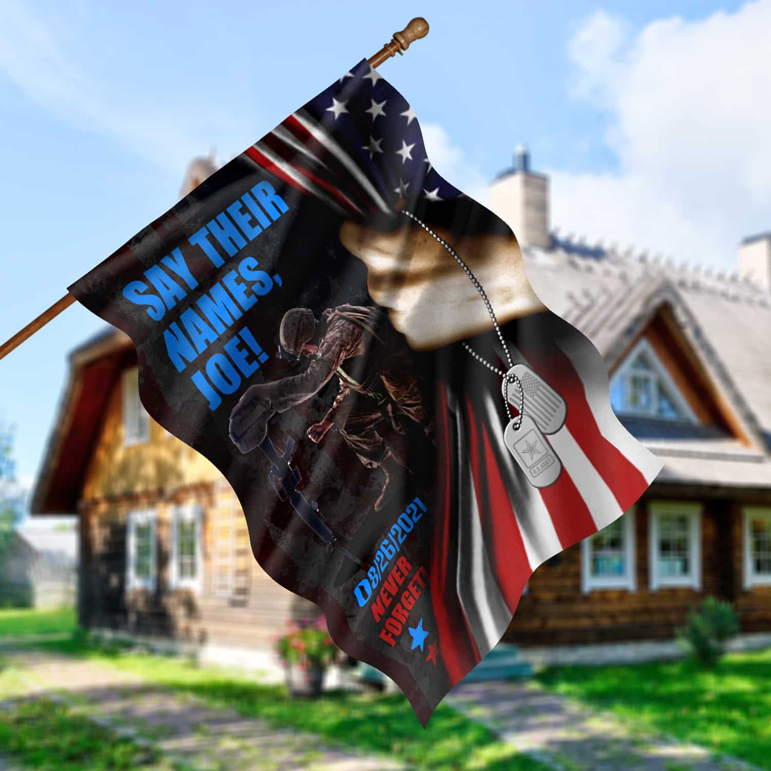 5LV. Say Their Name Joe_30x40_side 1 House Flag Mockup 5