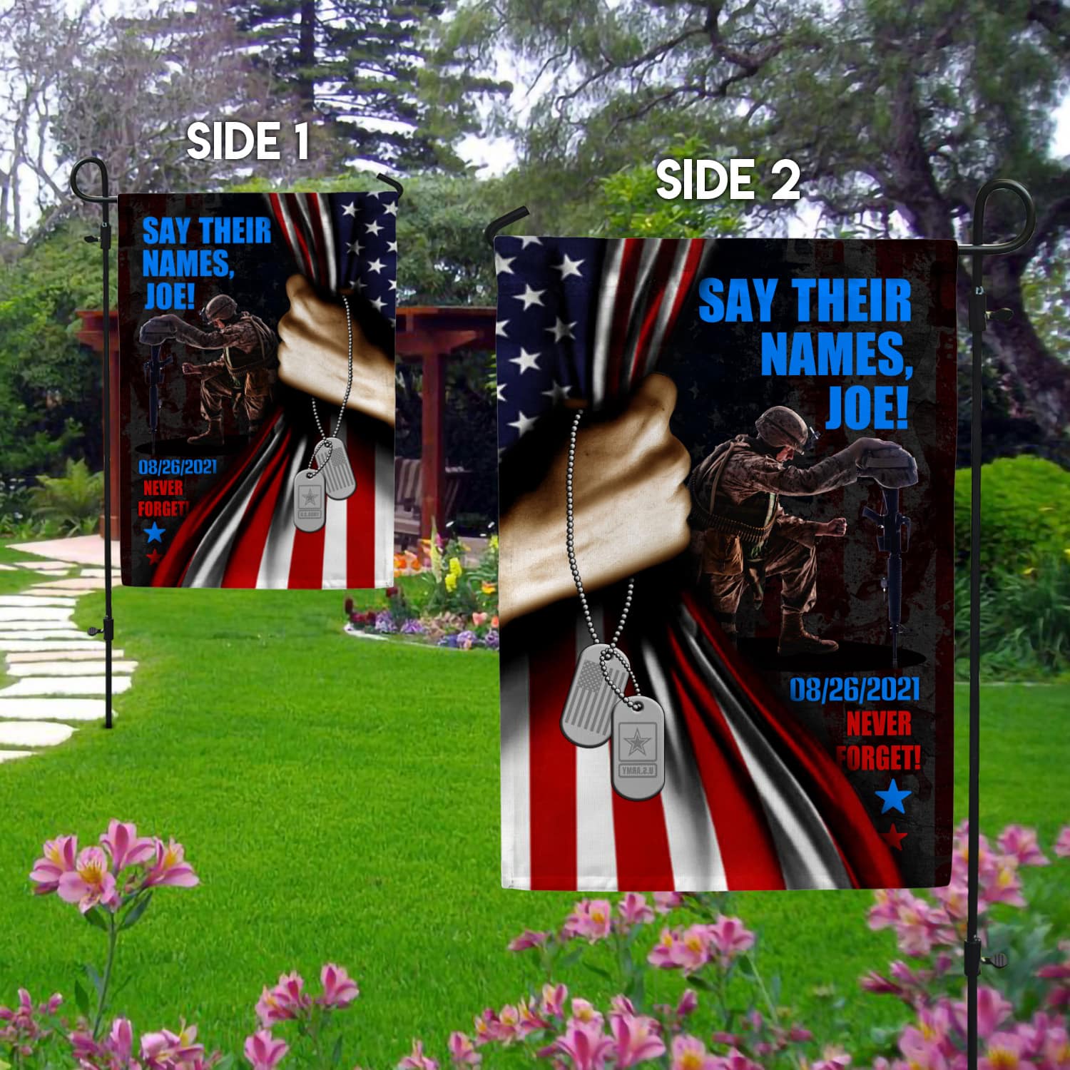 5LV. Say Their Name Joe_30x40_side 1 Garden Flag Mockup 2 Side-1