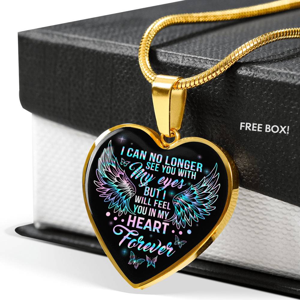 I Can No Longer See You With My Eyes But I Will Feel You In My Heart Forever Butterfly Memorial Luxury Heart Pendant Necklace I Can No Longer See You With My Eyes But I Will Feel You In My Heart Forever Butterfly Memorial Luxury Heart Pendant Necklace