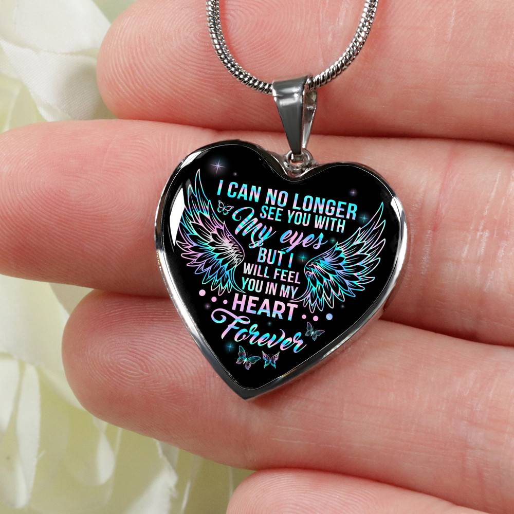 I Can No Longer See You With My Eyes But I Will Feel You In My Heart Forever Butterfly Memorial Luxury Heart Pendant Necklace I Can No Longer See You With My Eyes But I Will Feel You In My Heart Forever Butterfly Memorial Luxury Heart Pendant Necklace