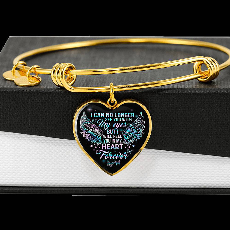 I Can No Longer See You With My Eyes But I Will Feel You In My Heart Forever Butterfly Memorial Luxury Heart Pendant Necklace