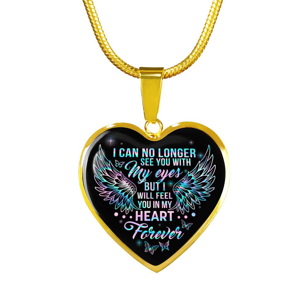 I Can No Longer See You With My Eyes But I Will Feel You In My Heart Forever Butterfly Memorial Luxury Heart Pendant Necklace I Can No Longer See You With My Eyes But I Will Feel You In My Heart Forever Butterfly Memorial Luxury Heart Pendant Necklace