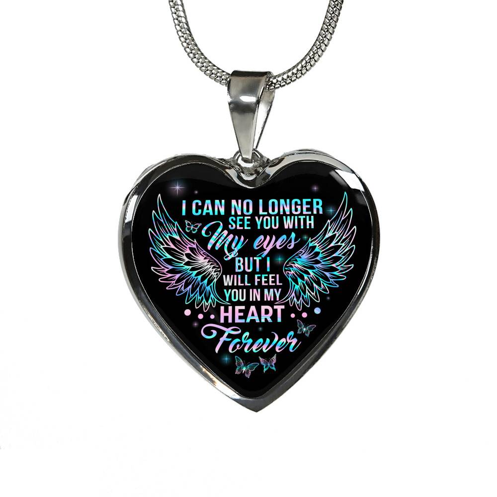 I Can No Longer See You With My Eyes But I Will Feel You In My Heart Forever Butterfly Memorial Luxury Heart Pendant Necklace I Can No Longer See You With My Eyes But I Will Feel You In My Heart Forever Butterfly Memorial Luxury Heart Pendant Necklace