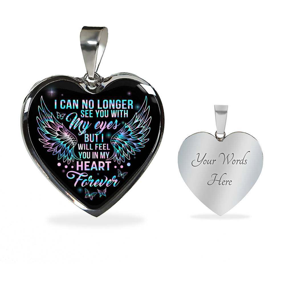 I Can No Longer See You With My Eyes But I Will Feel You In My Heart Forever Butterfly Memorial Luxury Heart Pendant Necklace I Can No Longer See You With My Eyes But I Will Feel You In My Heart Forever Butterfly Memorial Luxury Heart Pendant Necklace
