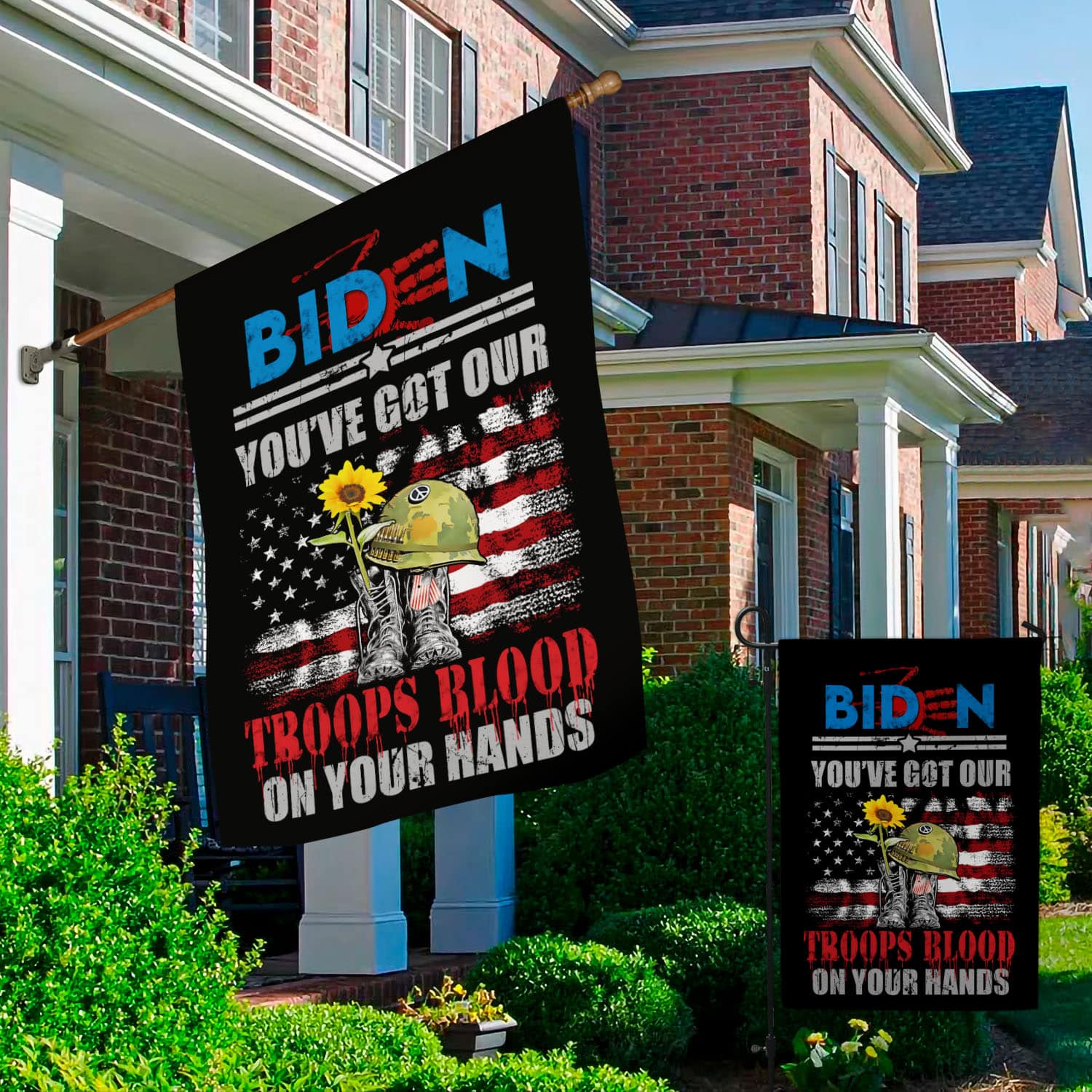 2UT. Biden Troops Blood 30x40 Garden & House Mockup 2