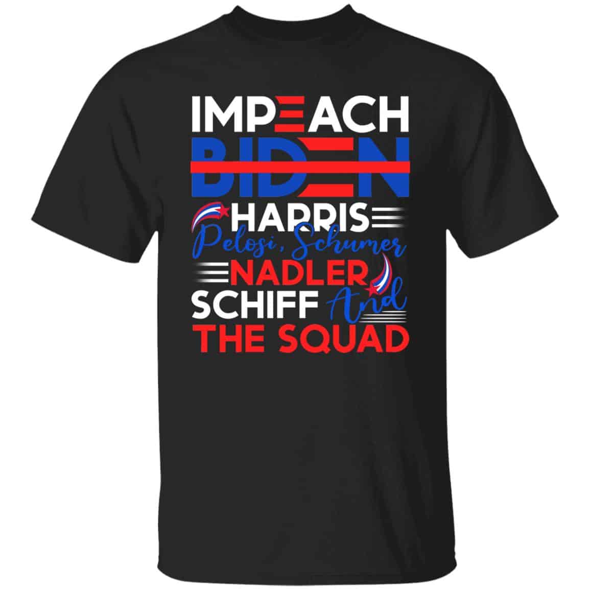 Impeach Biden Harris P, Black, Unisex T-Shirt