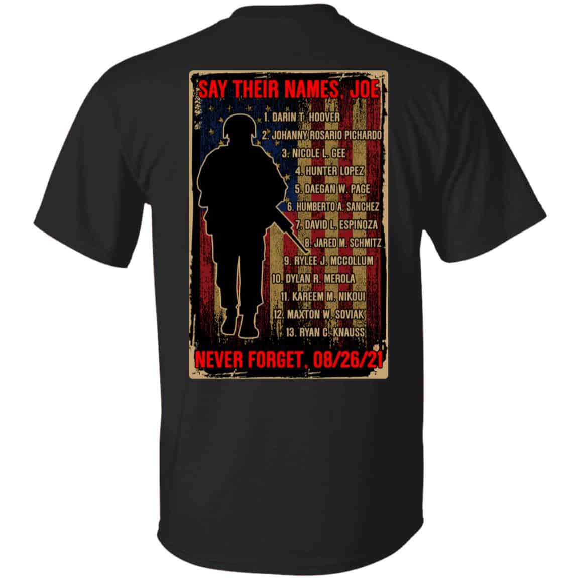 Fallen Soldiers back tee, Black, Unisex T-Shirt