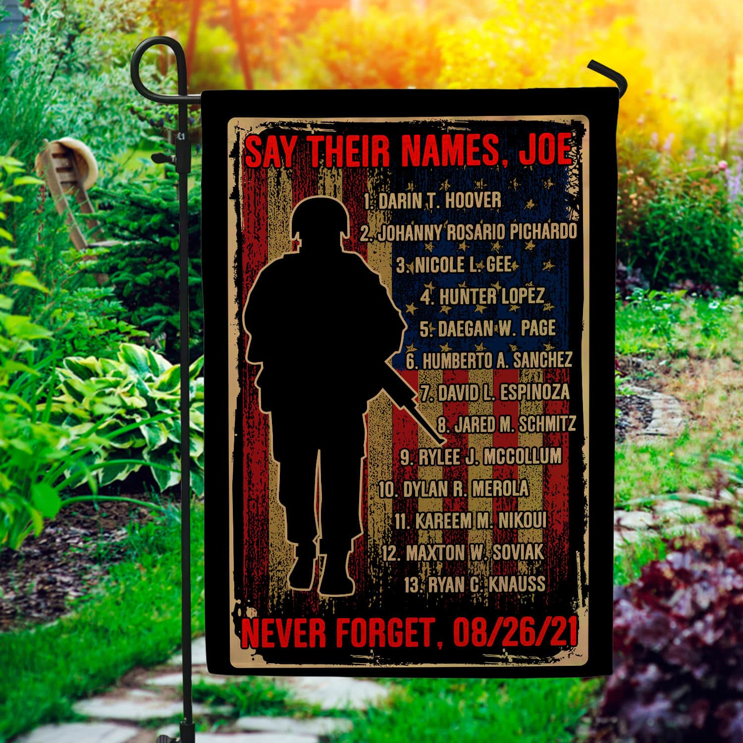 32 HG UU TIEN. 13 Fallen Soldiers 0 30x40-Side 1 Garden Flag Mockup 1