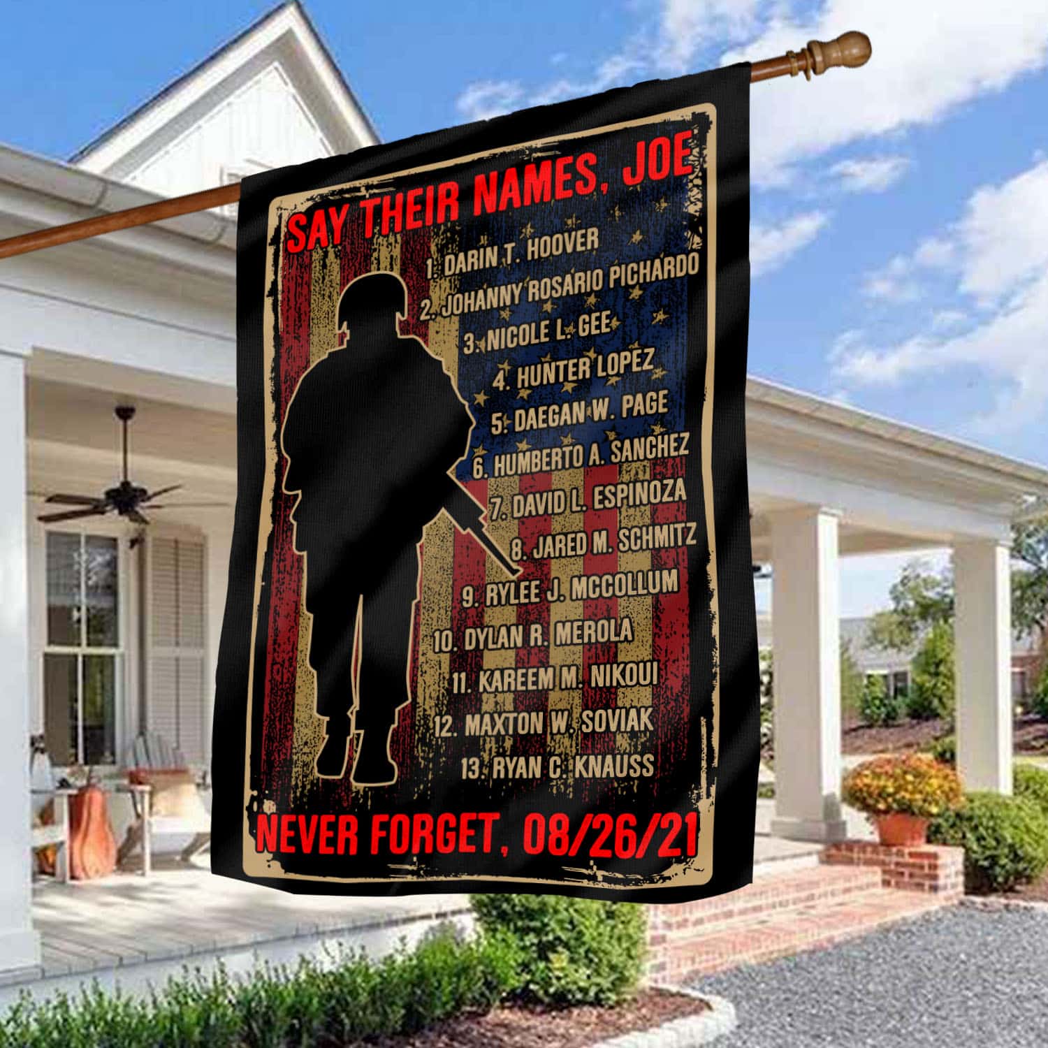 32 HG UU TIEN. 13 Fallen Soldiers 0 30x40-Side 1 House Flag Mockup 3