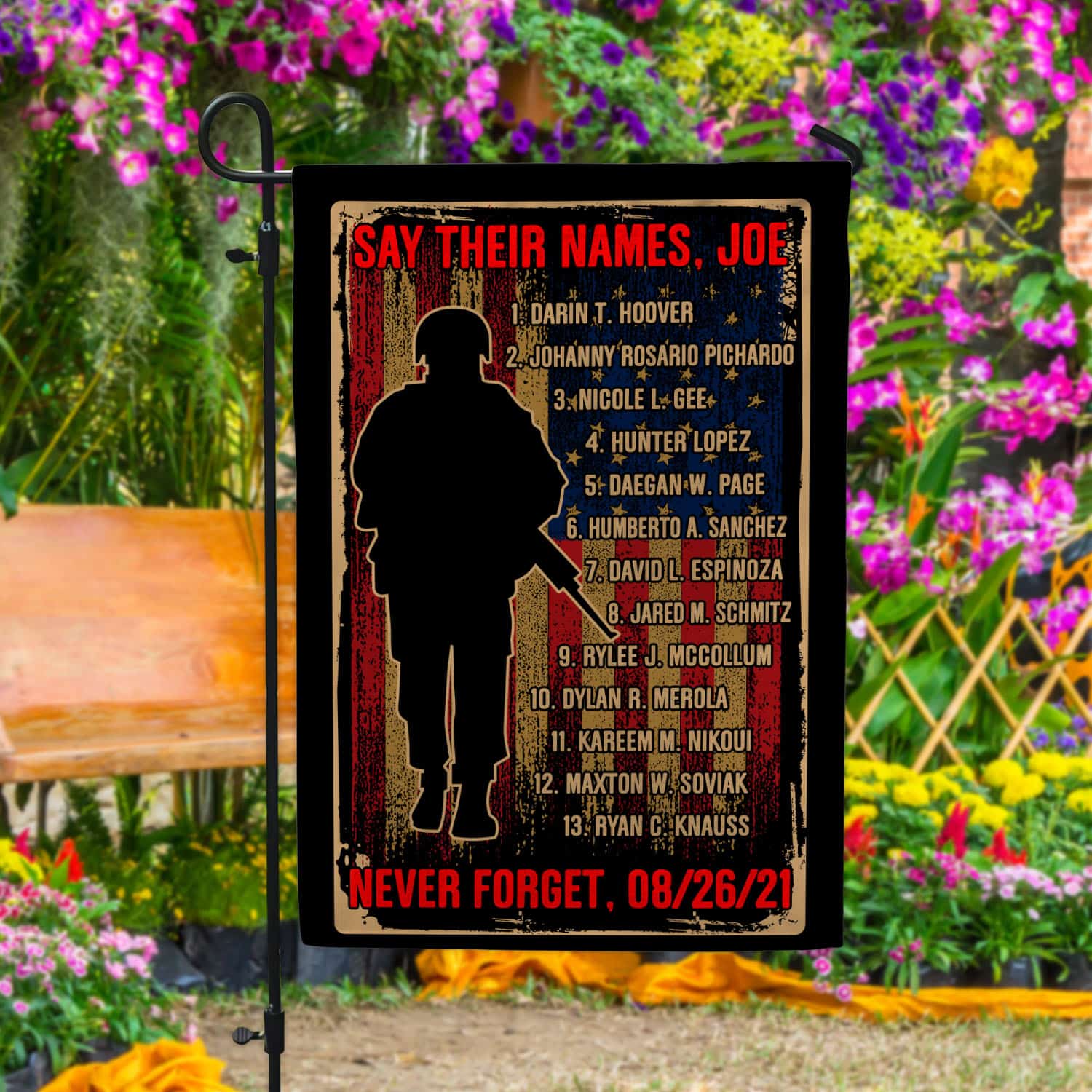 32 HG UU TIEN. 13 Fallen Soldiers 0 30x40-Side 1 Garden Flag Mockup 4
