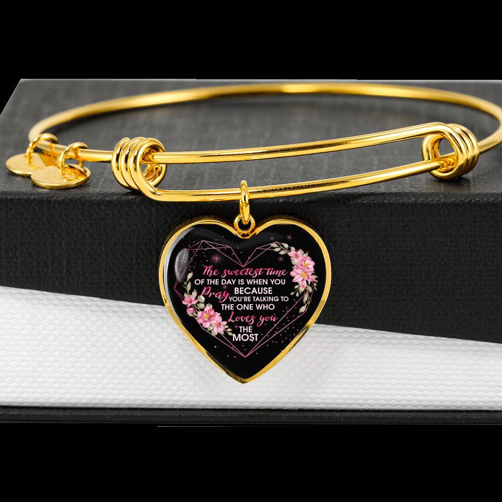 The Sweetest Time Of The Day Is When You Pray Heart Pendant Necklace