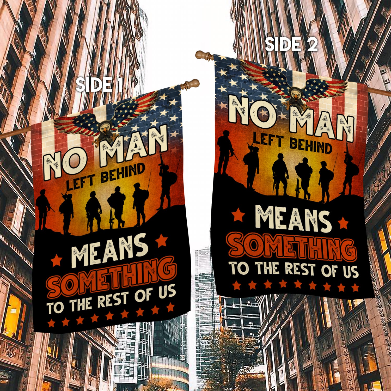 2NH. No Man Left House Flag Mockup 2 Side-1