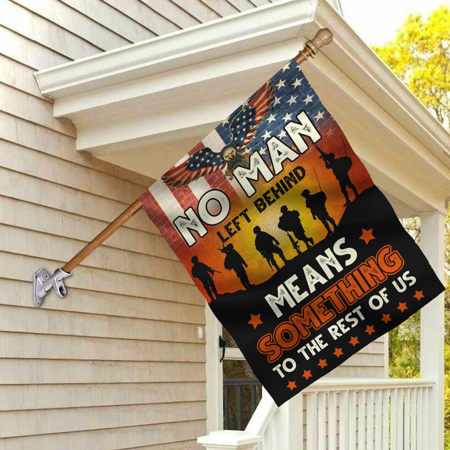 2NH. No Man Left House Flag Mockup 2