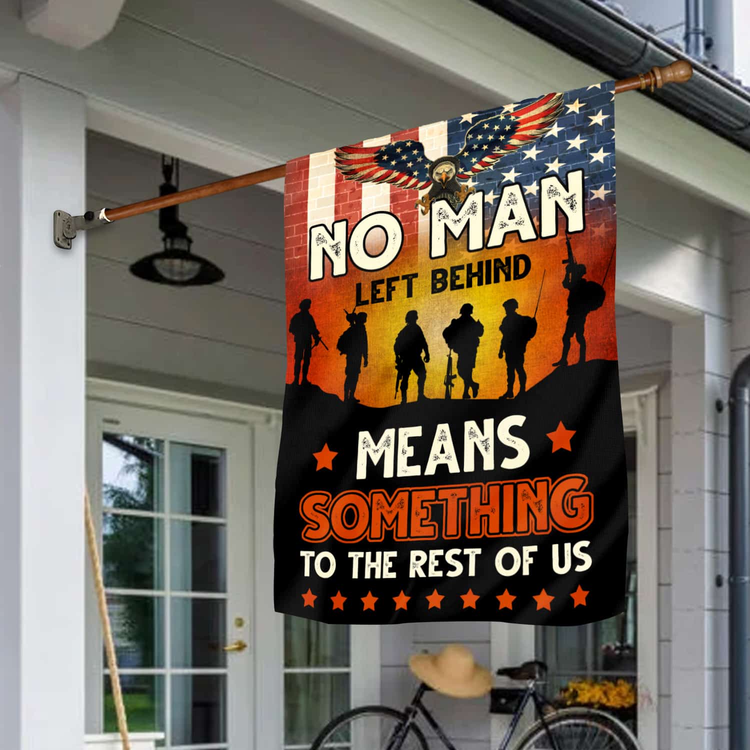 2NH. No Man Left House Flag Mockup 1