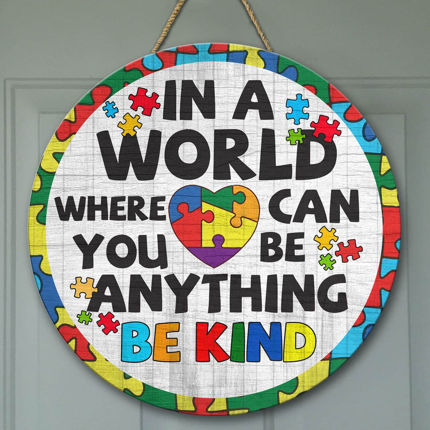 4VT. Autism Be Kind Door Sign Door Sign Mockup 9