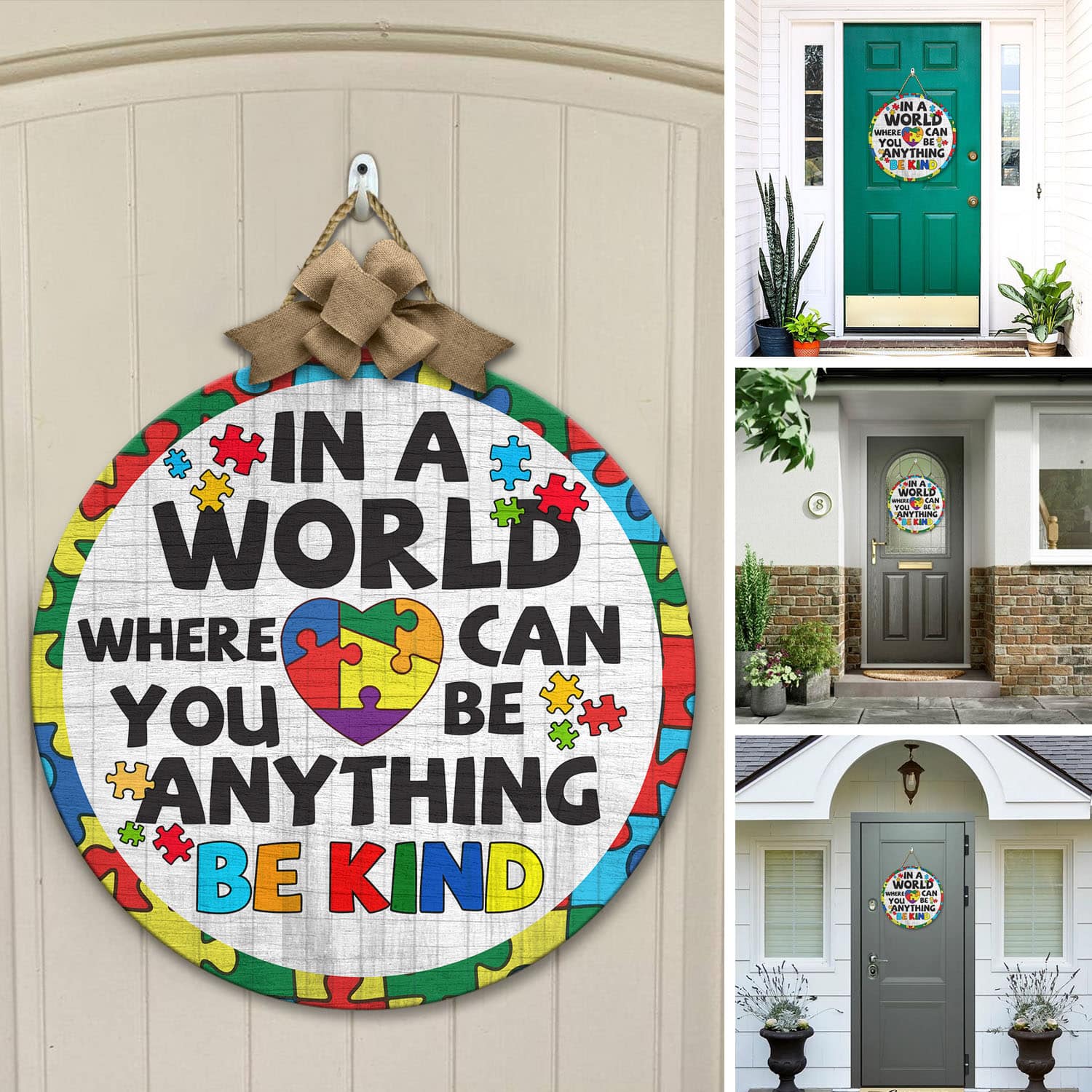 4VT. Autism Be Kind Door Sign Door Sign Mockup 12