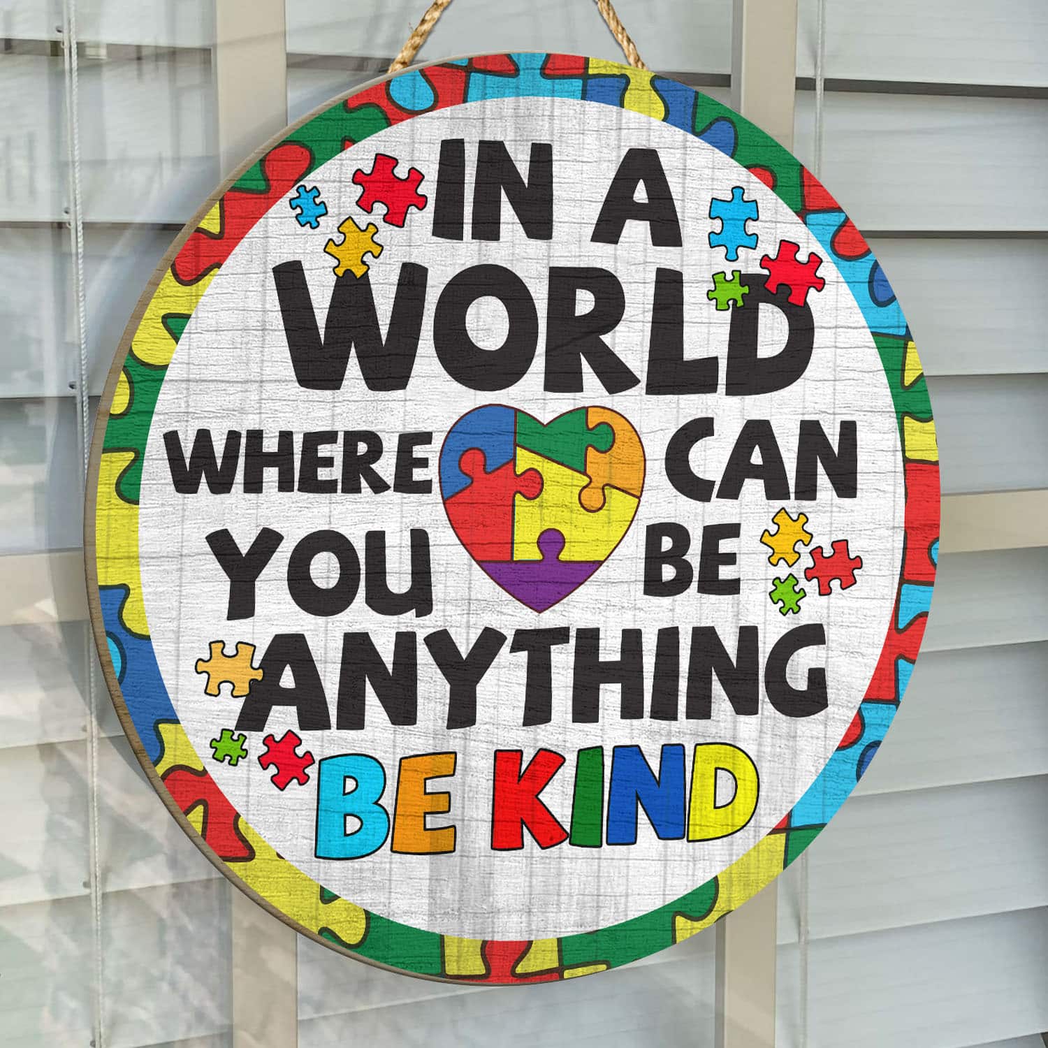 4VT. Autism Be Kind Door Sign Door Sign Mockup 14