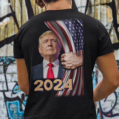 Trump Hand Pull Patriotic American Print On Back T-Shirt - Trump Will Be Back Shirt