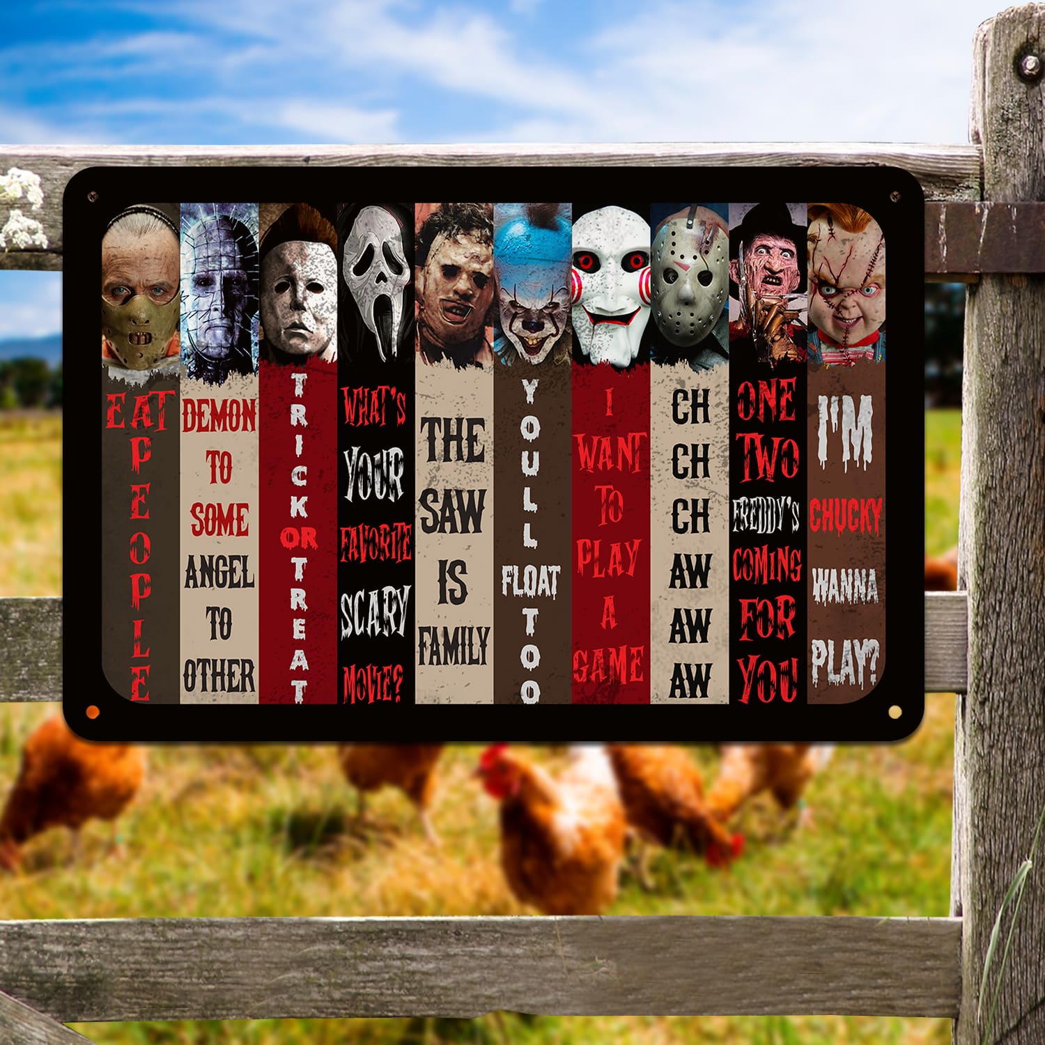 4LV. Horror Character Metal Sign Metal Sign Mockup 5