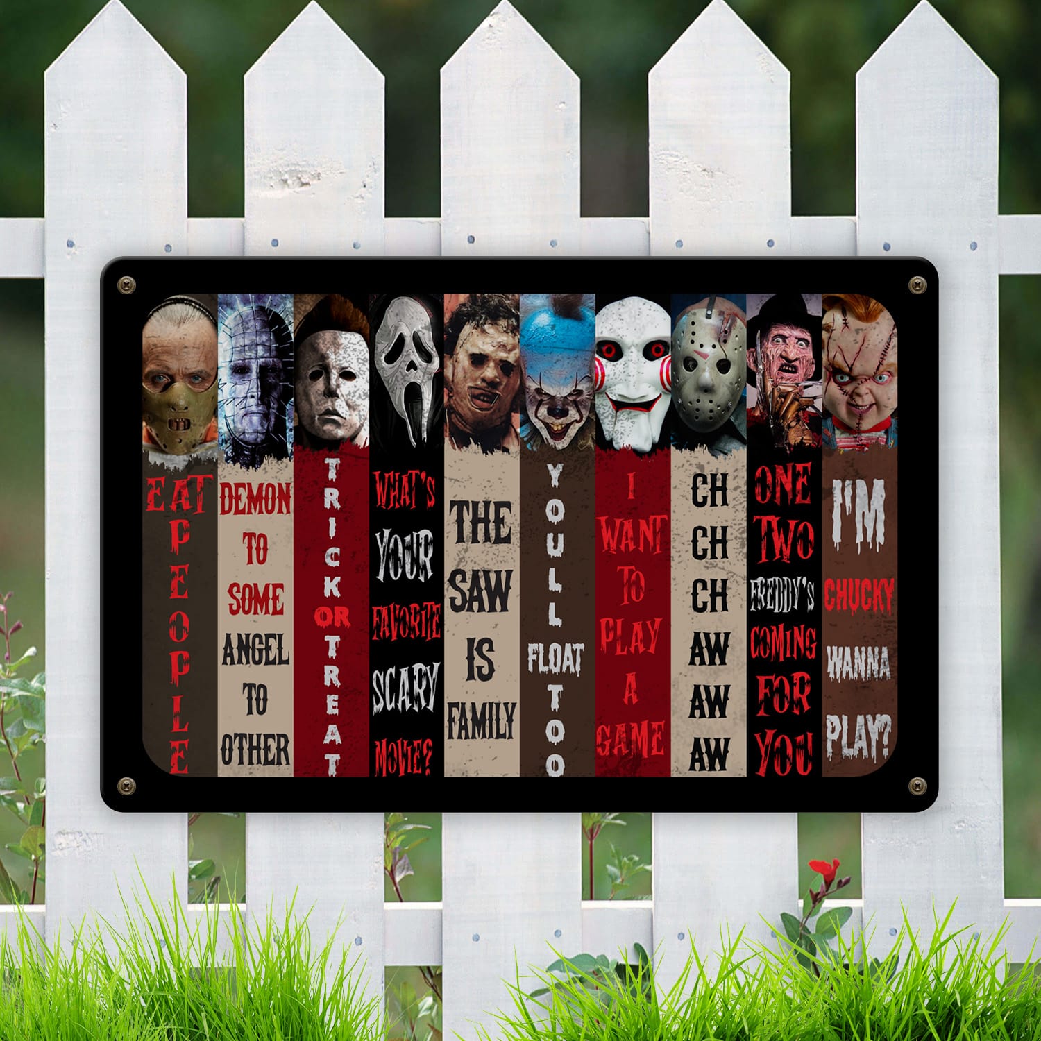 4LV. Horror Character Metal Sign Metal Sign Mockup 6