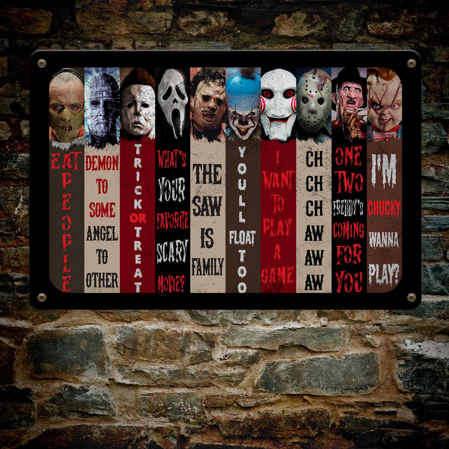 4LV. Horror Character Metal Sign Metal Sign Mockup 7