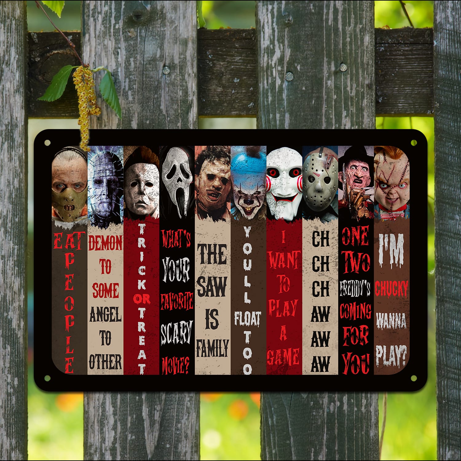4LV. Horror Character Metal Sign Metal Sign Mockup 9