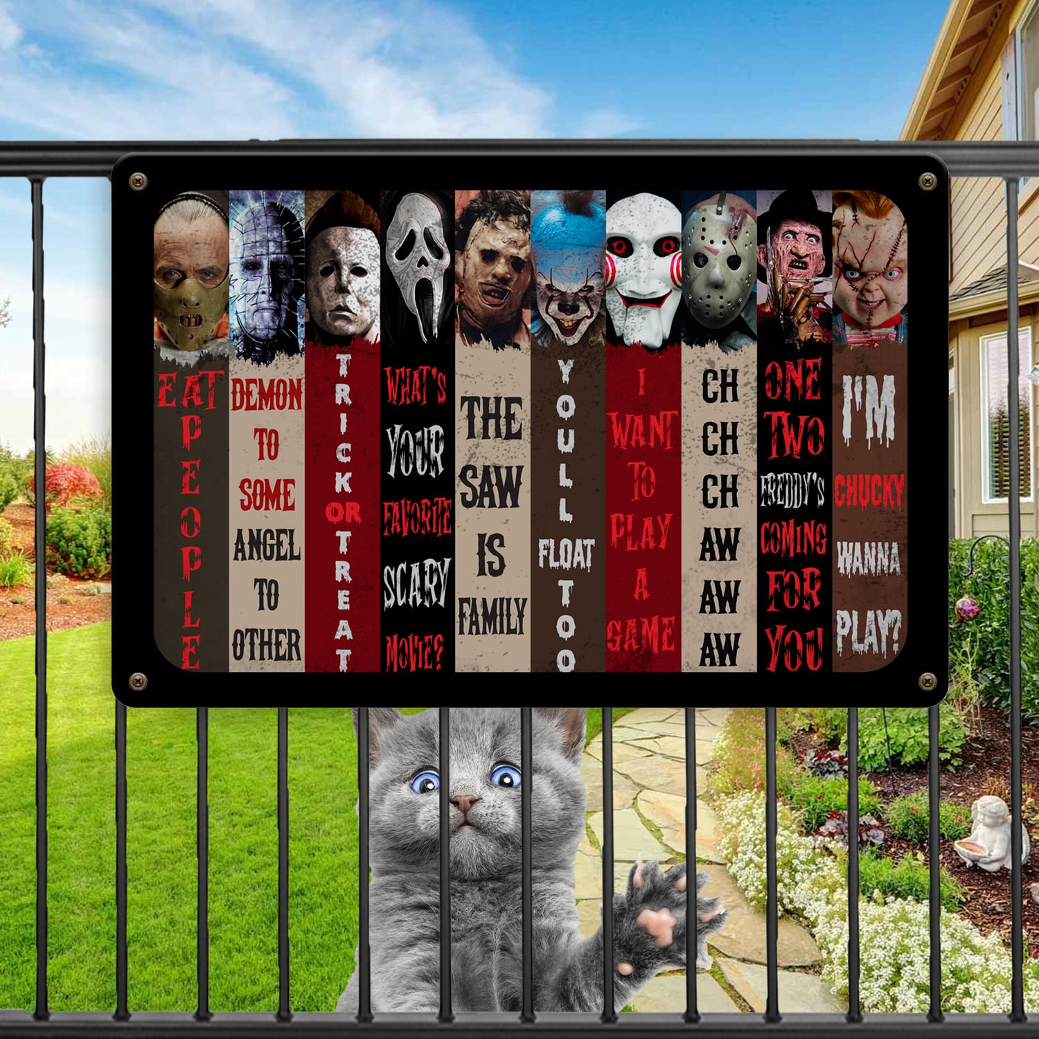 4LV. Horror Character Metal Sign Metal Sign Mockup 11