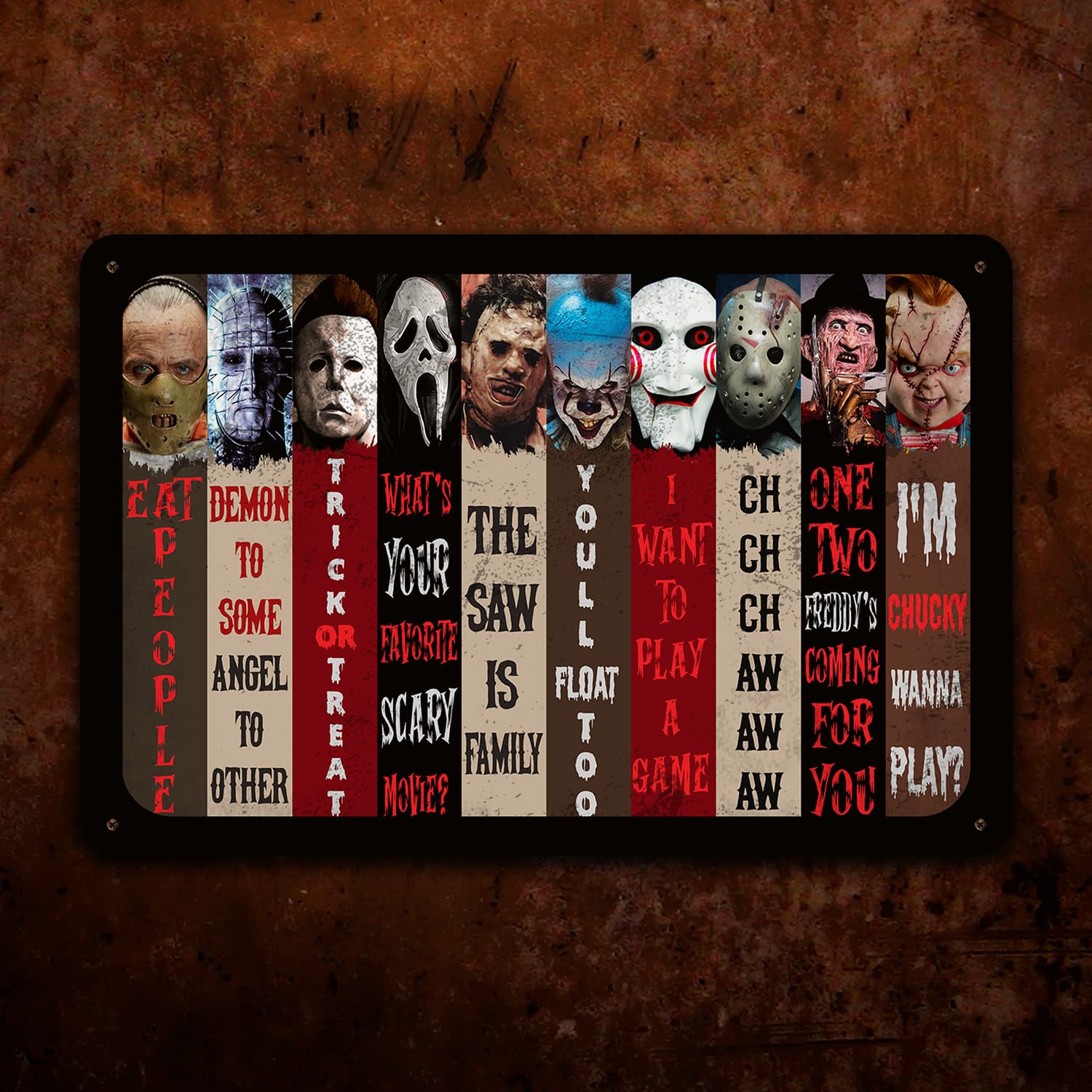 4LV. Horror Character Metal Sign Metal Sign Mockup 14