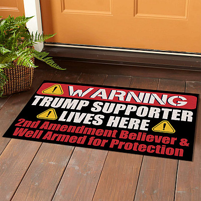 Alternative view of Warning Trump Supporter Lives Here Doormat - 2nd Amendment Supporter Welcome Mat