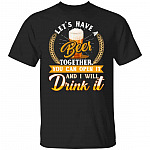 beer, Black, Unisex T-Shirt