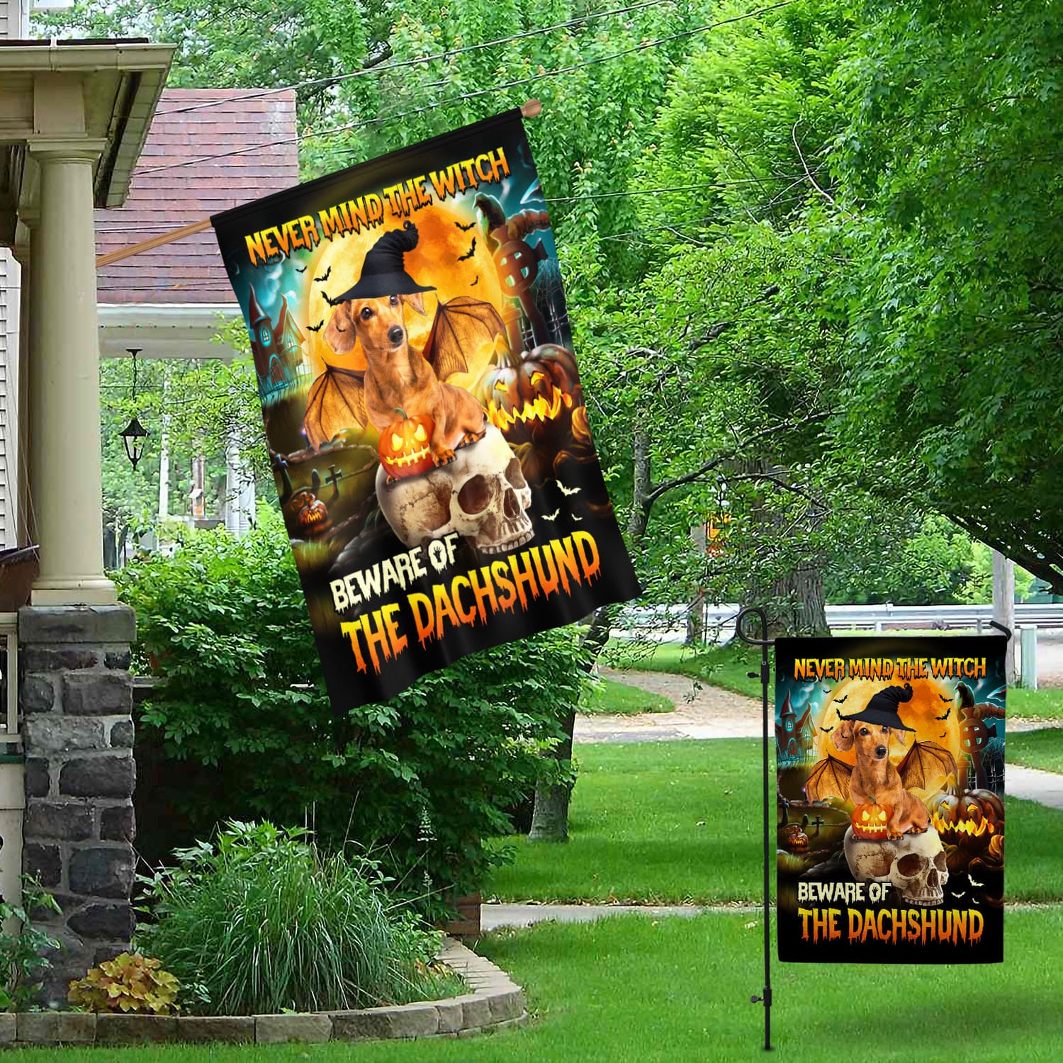 5VT. Dachshund Never Mind The Witch Garden & House Mockup 1