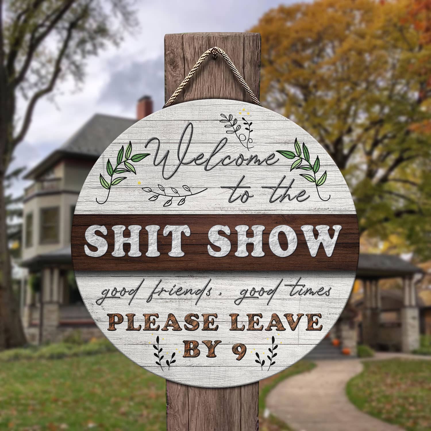 5O. The Shit Show Door Sign Mockup 3
