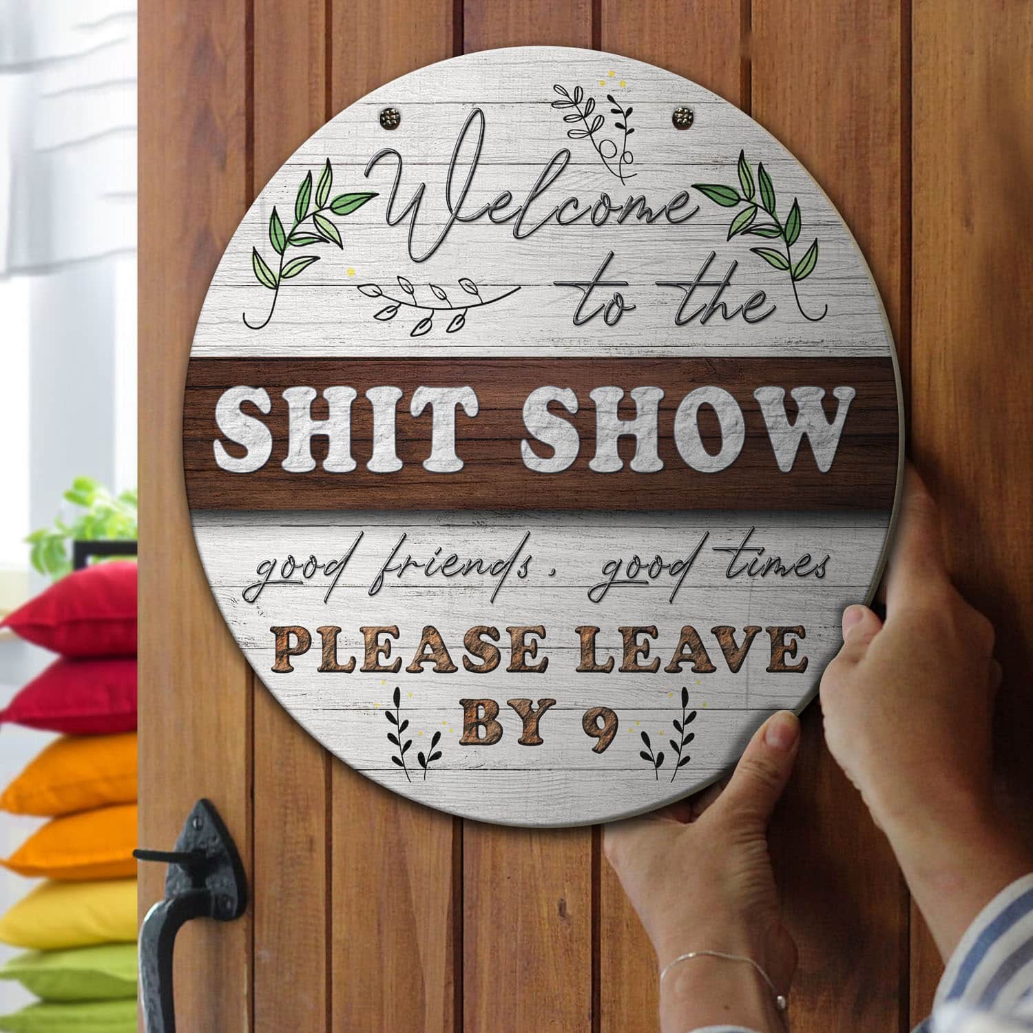 5O. The Shit Show Door Sign Mockup 13