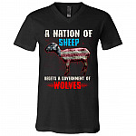 A Nation Of Sheep Tshirt, Black, V-Neck T-Shirt