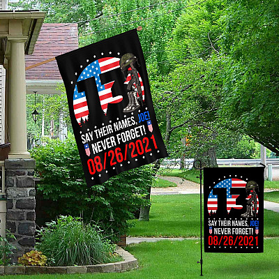 Alternative view of Say Their Names Joe Never Forget 13 Heroes Fallen Soldier Outdoor Indoor Garden Flag - House Flag - Wall Flag