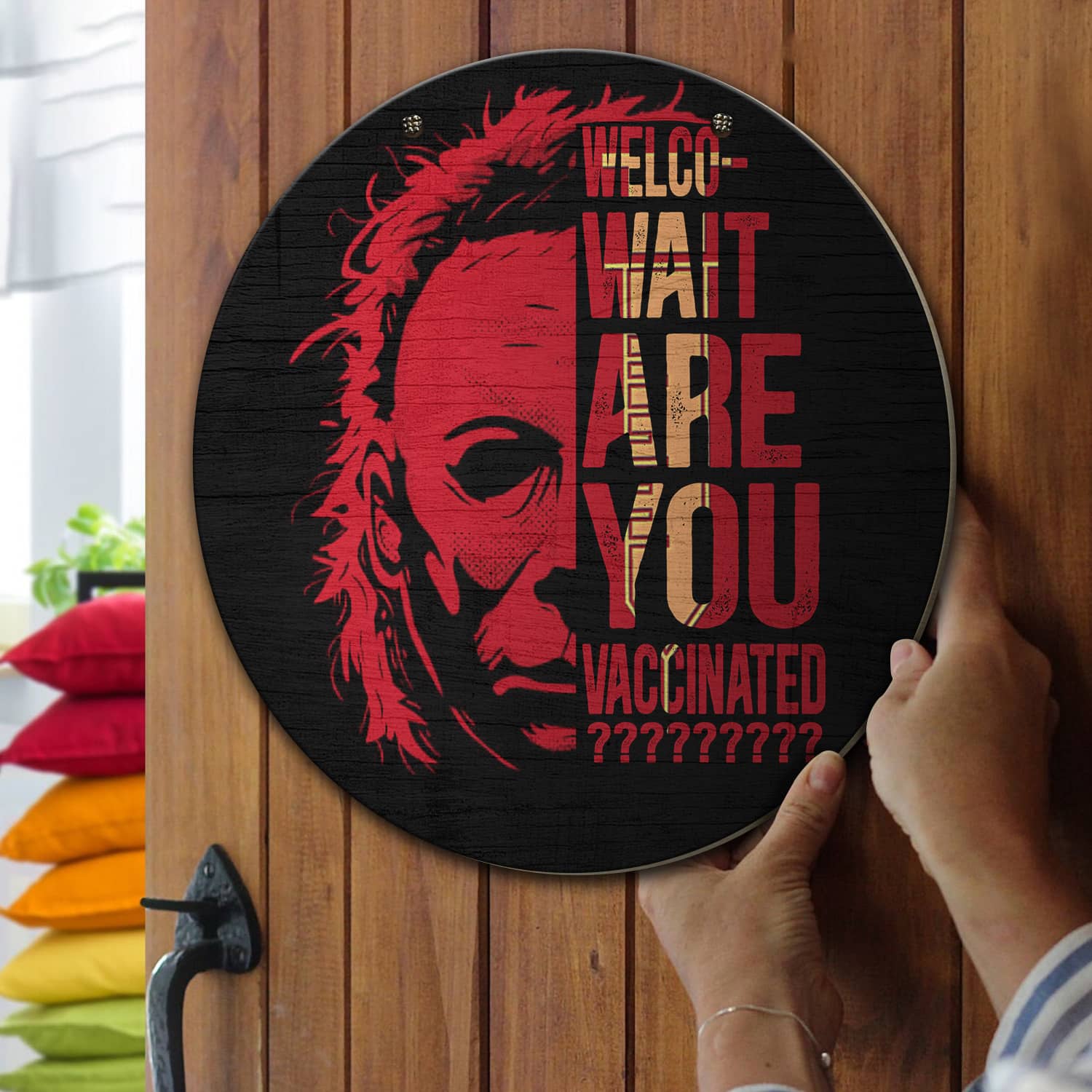 4KT. Welco- Wait Are You Vaccinated Door Sign Mockup 13