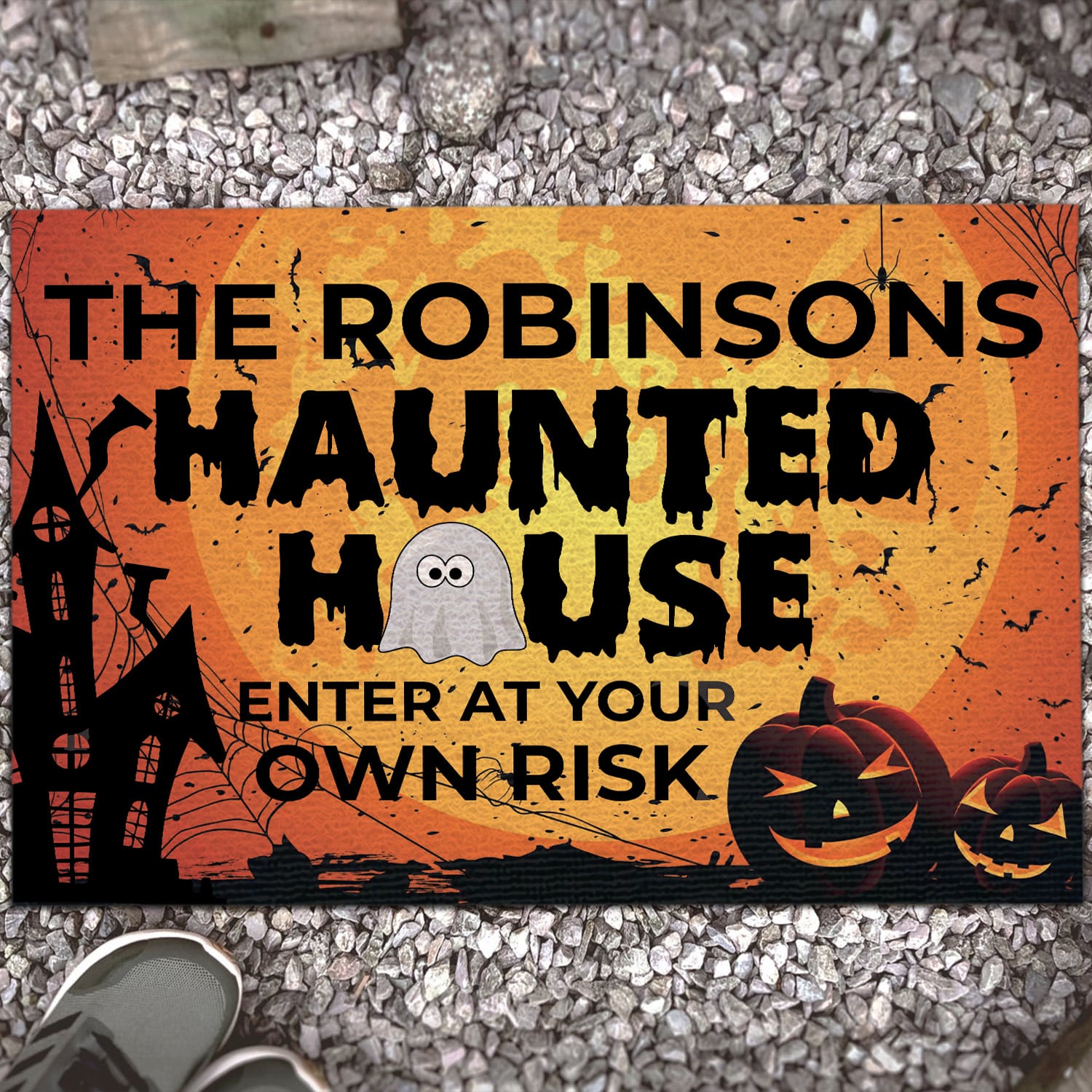 3KT. Haunted House Enter At Own Risk (Sample Design) Doormat mockup 13