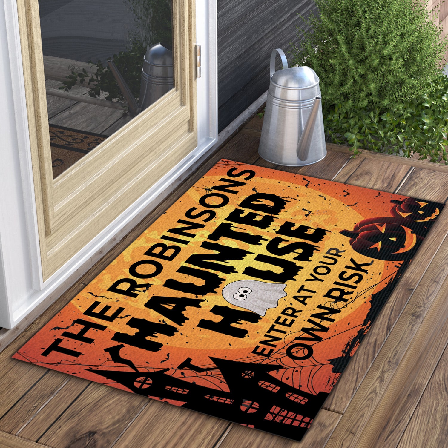 3KT. Haunted House Enter At Own Risk (Sample Design) Doormat mockup 3