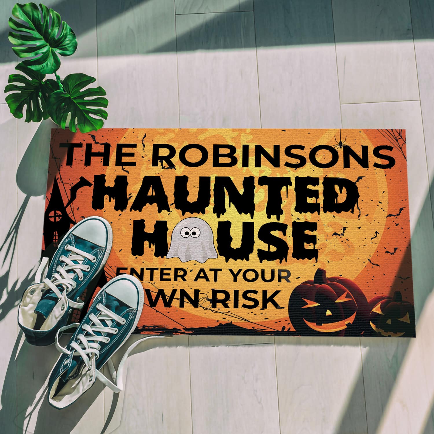 3KT. Haunted House Enter At Own Risk (Sample Design) Doormat mockup 5