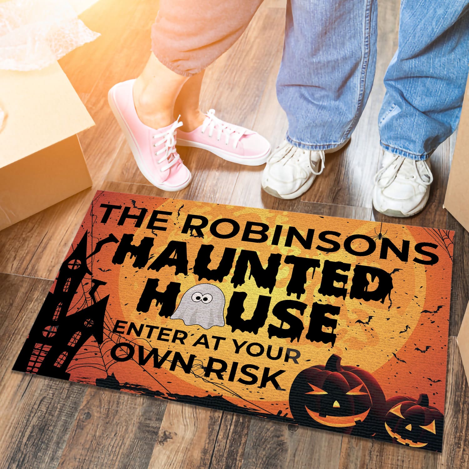 3KT. Haunted House Enter At Own Risk (Sample Design) Doormat mockup 6
